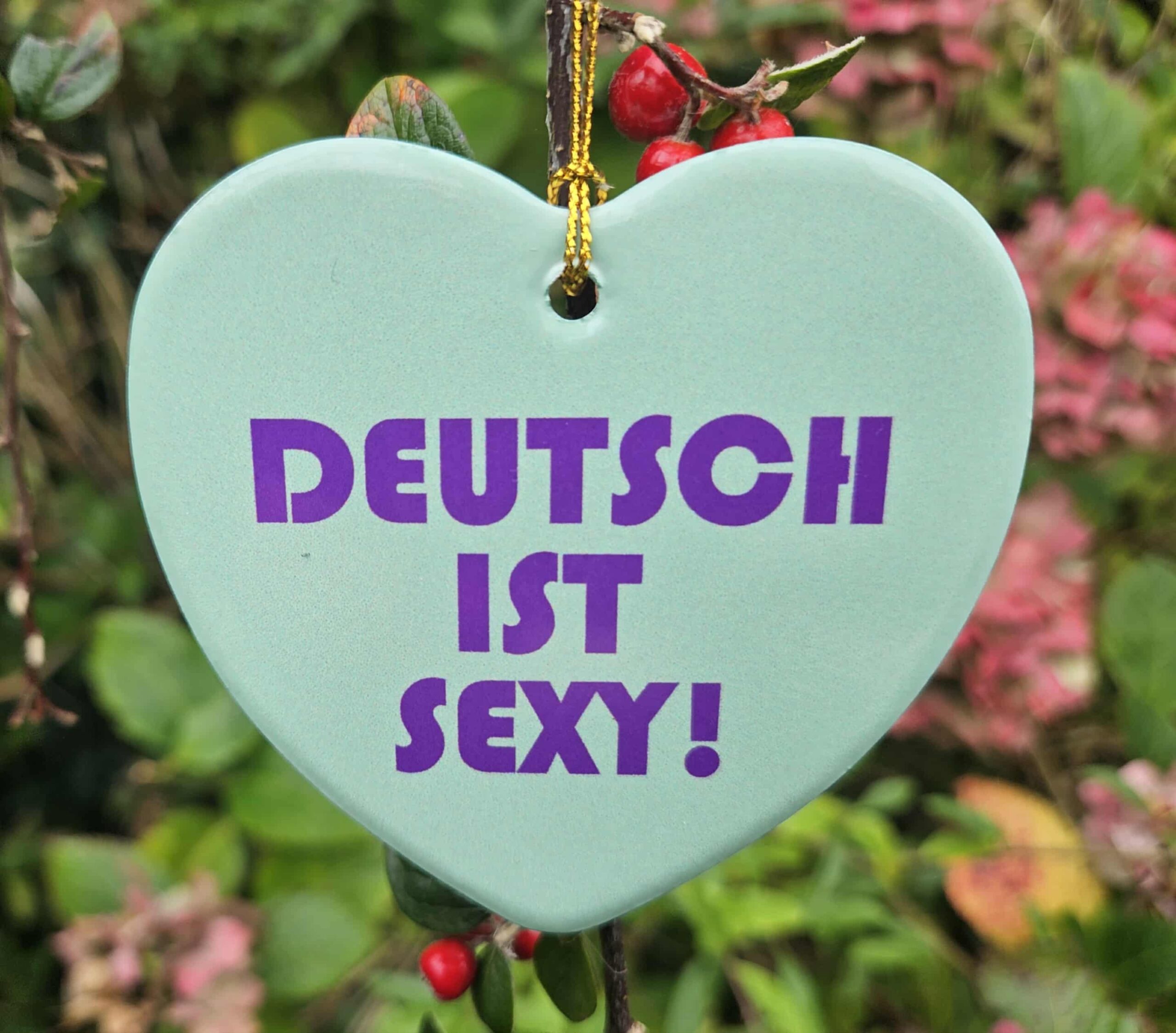 Deutsch ist sexy-keramikhjerte - Billede 3